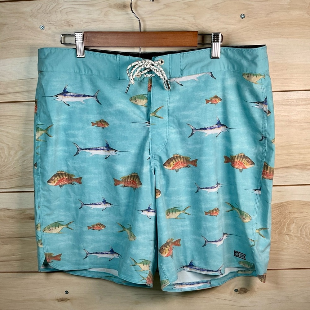 Salty Crew Fish Print (Marlin/Tuna/Grouper) Board Shorts – Size 36x10